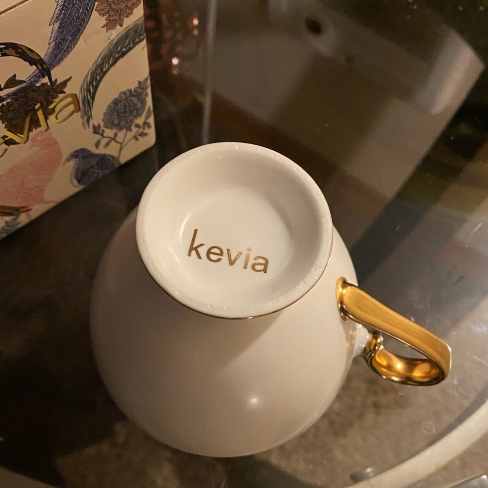Kevia Nottingham Pheasant Teacup | Gold Handle Fine Porcelain Tea Cup - Picture 5 of 5